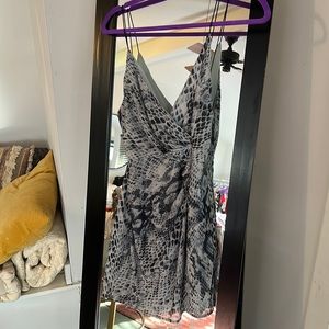Animal print mini dress open back